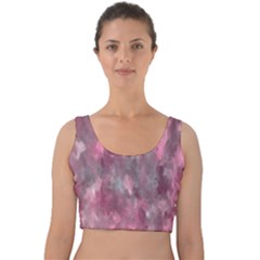 Abstract-pink Velvet Crop Top by nateshop