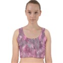 Abstract-pink Velvet Racer Back Crop Top View1