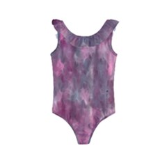 Abstract-pink Kids  Frill Swimsuit by nateshop