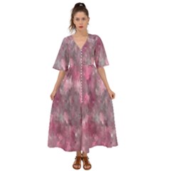 Abstract-pink Kimono Sleeve Boho Dress by nateshop