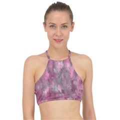 Abstract-pink Racer Front Bikini Top by nateshop