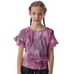 Abstract-pink Kids  Cut Out Flutter Sleeves by nateshop