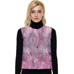 Abstract-pink Women s Short Button Up Puffer Vest by nateshop