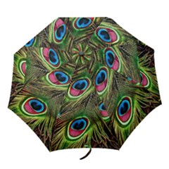 Peacock-feathers-color-plumage Folding Umbrellas by Celenk