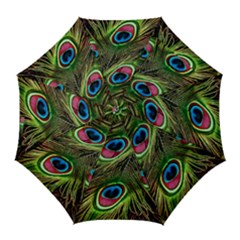 Peacock-feathers-color-plumage Golf Umbrellas by Celenk