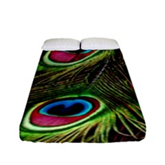 Peacock-feathers-color-plumage Fitted Sheet (full/ Double Size) by Celenk