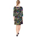 Peacock-feathers-color-plumage Quarter Sleeve Front Wrap Dress View2