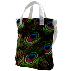 Peacock-feathers-color-plumage Canvas Messenger Bag by Celenk