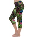 Peacock-feathers-color-plumage Lightweight Velour Capri Yoga Leggings View2