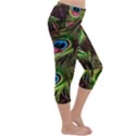 Peacock-feathers-color-plumage Lightweight Velour Capri Yoga Leggings View3