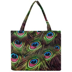 Peacock-feathers-color-plumage Mini Tote Bag by Celenk