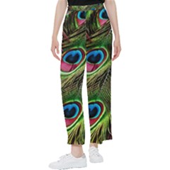 Peacock-feathers-color-plumage Women s Pants  by Celenk