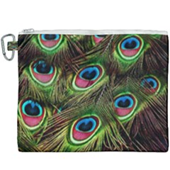 Peacock-feathers-color-plumage Canvas Cosmetic Bag (xxxl) by Celenk