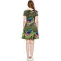 Peacock-feathers-color-plumage Inside Out Cap Sleeve Dress View4