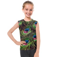 Peacock-feathers-color-plumage Kids  Mesh Tank Top by Celenk