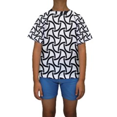 Background-black White Kids  Short Sleeve Swimwear by nateshop