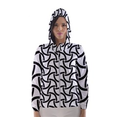 Background-black White Women s Hooded Windbreaker by nateshop