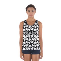 Background-black White Sport Tank Top  by nateshop