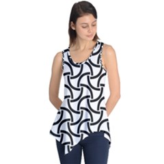 Background-black White Sleeveless Tunic by nateshop