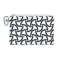 Background-black White Canvas Cosmetic Bag (large) by nateshop