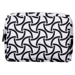 Background-black White Make Up Pouch (medium)