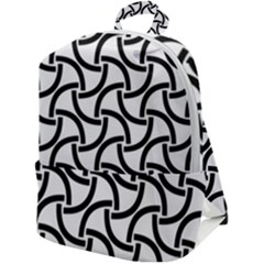 Background-black White Zip Up Backpack by nateshop