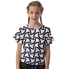 Background-black White Kids  Cut Out Flutter Sleeves by nateshop