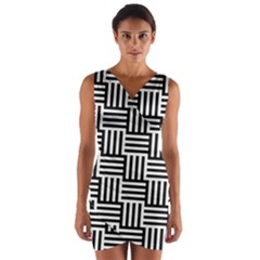 Basket Wrap Front Bodycon Dress by nateshop