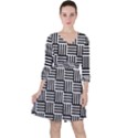 Basket Quarter Sleeve Ruffle Waist Dress View1