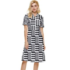 Basket Button Top Knee Length Dress by nateshop