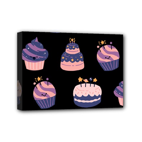 Birthday-cake Mini Canvas 7  X 5  (stretched) by nateshop