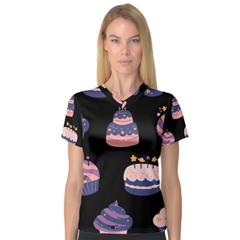 Birthday-cake V-neck Sport Mesh Tee by nateshop