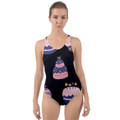 Birthday-cake Cut-out Back One Piece Swimsuit by nateshop