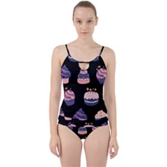 Birthday-cake Cut Out Top Tankini Set by nateshop