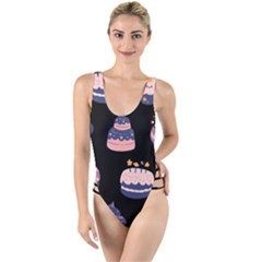 Birthday-cake High Leg Strappy Swimsuit by nateshop