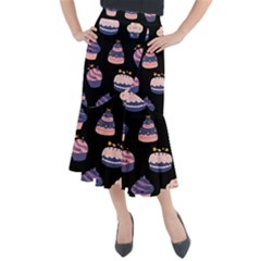 Birthday-cake Midi Mermaid Skirt by nateshop