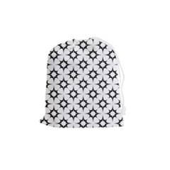 Black-white Drawstring Pouch (medium) by nateshop