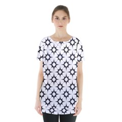 Black-white Skirt Hem Sports Top by nateshop