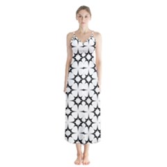 Black-white Button Up Chiffon Maxi Dress by nateshop