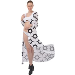 Black-white Maxi Chiffon Beach Wrap by nateshop