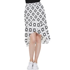 Black-white Frill Hi Low Chiffon Skirt by nateshop