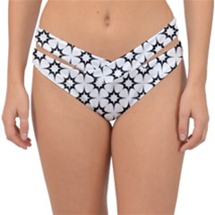 Black-white Double Strap Halter Bikini Bottom by nateshop