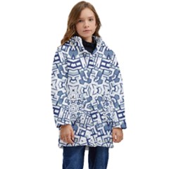 Blue-design Kid s Hooded Longline Puffer Jacket by nateshop