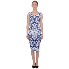 Blue-design Sleeveless Pencil Dress by nateshop