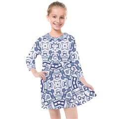 Blue-design Kids  Quarter Sleeve Shirt Dress by nateshop