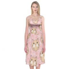 Cat-cats Midi Sleeveless Dress by nateshop