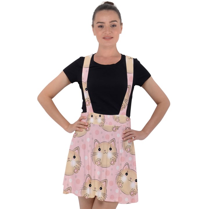 Cat-cats Velvet Suspender Skater Skirt