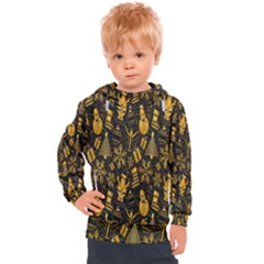 Christmas Gold Kids  Hooded Pullover by nateshop