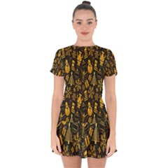 Christmas Gold Drop Hem Mini Chiffon Dress by nateshop