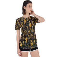 Christmas Gold Perpetual Short Sleeve T-shirt by nateshop